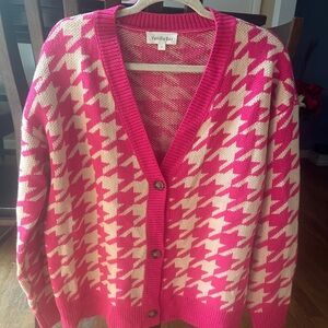 Vanilla Bay Vibrant Pink and Cream Cardigan